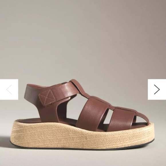 EUC Pilcro Anthropologie Fisherman Platform  Cream Sandals, Size 40 Or 9 - Picture 13 of 13